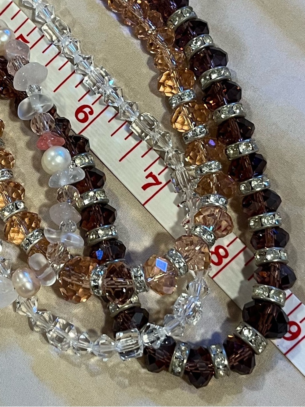 Curated Delicate Pink Crystal Beaded Necklace & Bracelet Bundle - Picture 4 of 5